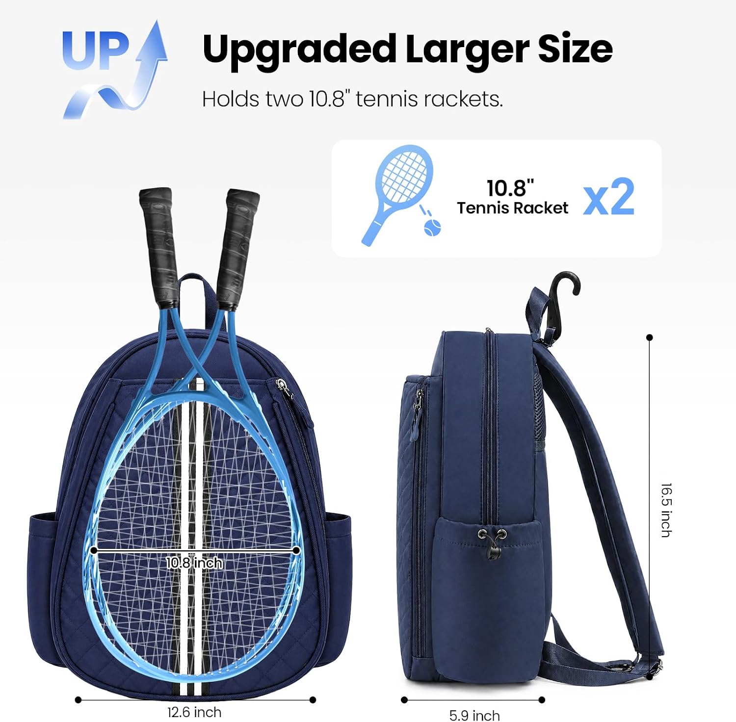 Mosthink Tennis Bag, Lightweight Sports Bag for Pickleball, Badminton | Water-Resistant and Machine Washable Tennis Racket Backpack