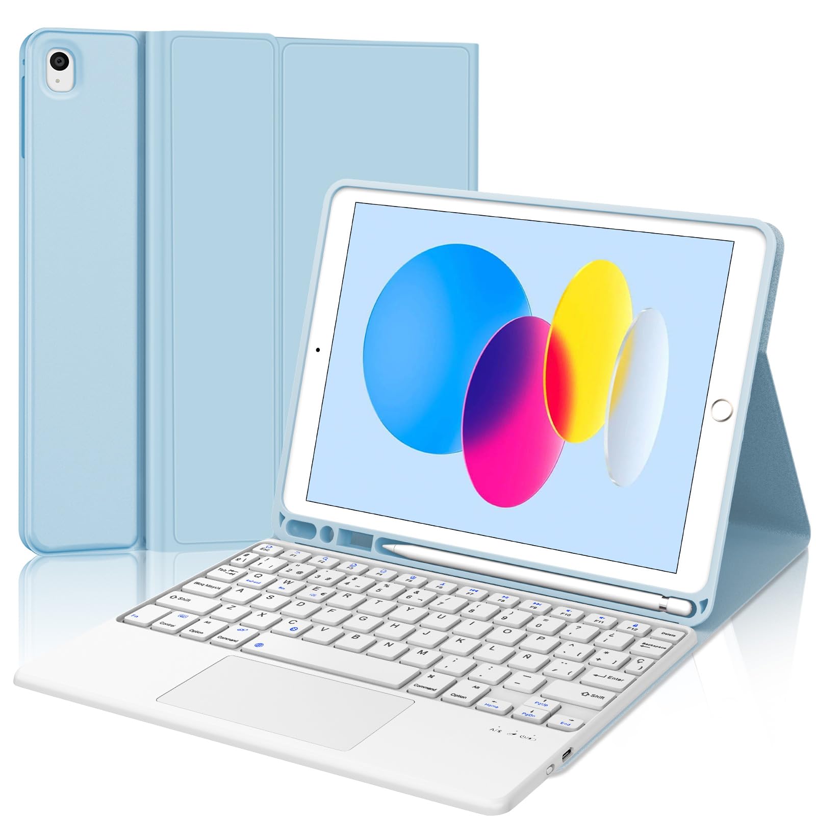 JADEMALL Tastiera Con Trackpad Per IPad 10a Gen (2022) E 11a Gen (2025) - Bluetooth Staccabile Con Custodia Magnetica, Layout Italiano QWERTY, Colore Rosa