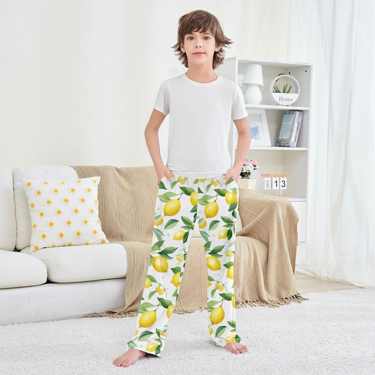 Lemon Leave Super Soft Pajama Lounge Pants Long Pajama Bottoms Sleepwear with Elastic Waist Pockets for Christmas