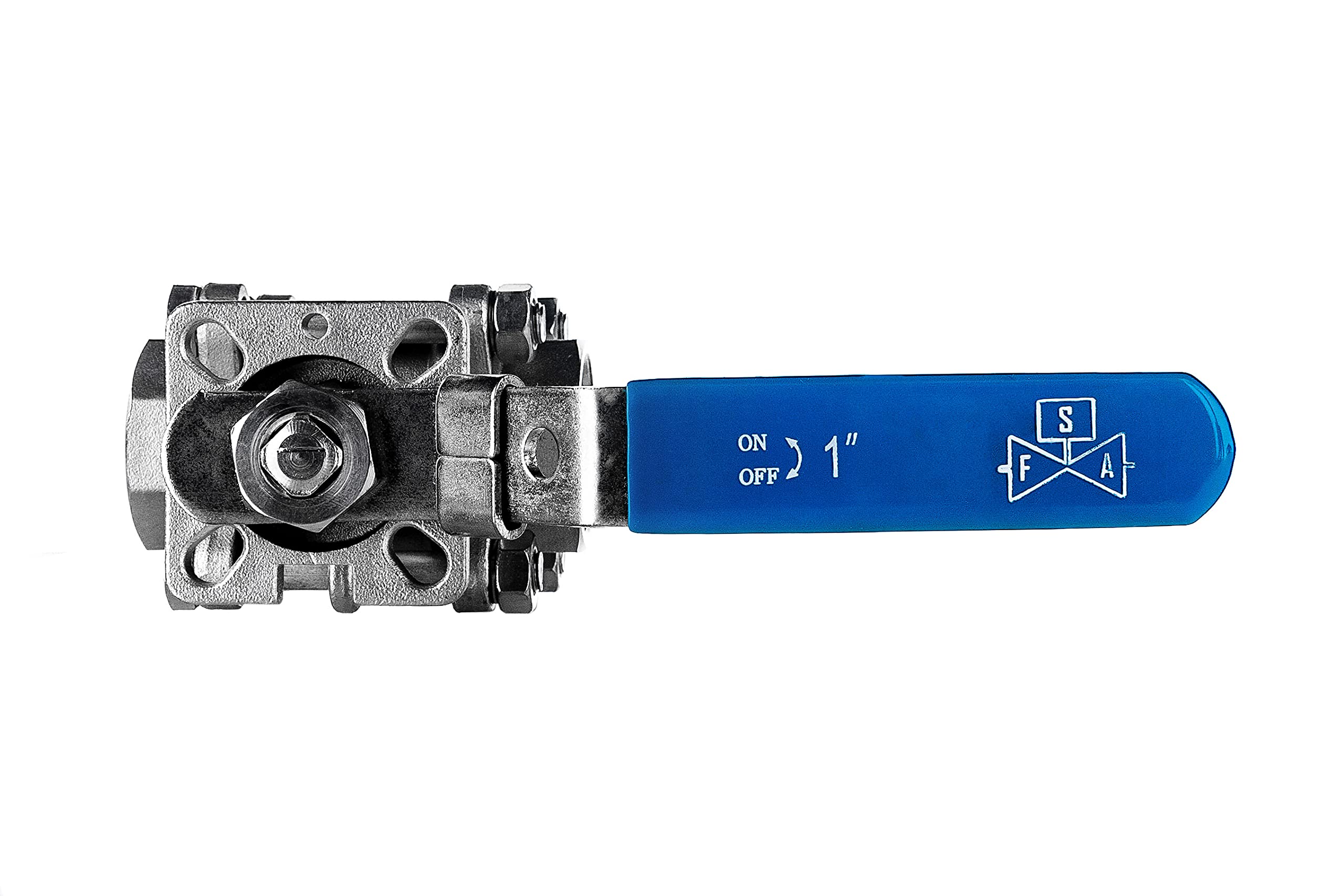 FSA Valvola a sfera in acciaio inox 316 da 1" a 3 pezzi 2-vie ISO 5211