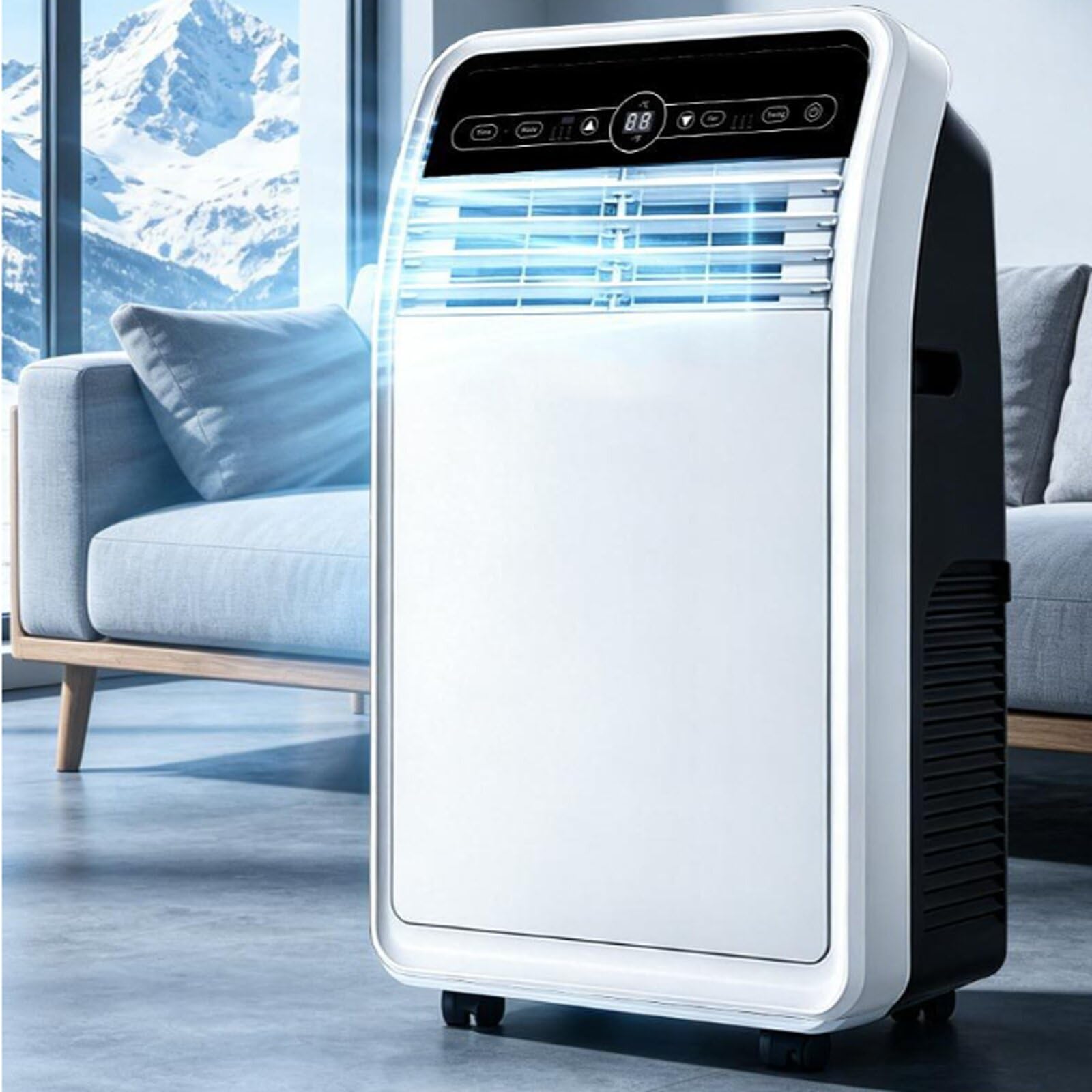 Przenośny klimatyzator 12000 BTU, wentylator chłodzący 3 w 1 z pilotem, zestaw okienny do biura w sypialni, niski poziom hałasu poniżej 65dB, energooszczędny czynnik chłodniczy R290, łatwa konstrukcja