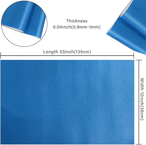 Miniatura 9 de HYANG - Hojas de piel sintética de color liso azul, 1 rollo de 12 x 53 pulgadas, piel sintética ideal para hacer proyectos de manualidades hechos a