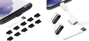 PortPlugs USB C مقابس الغبار 2 حزمة و USB C ميناء التوصيل 10 حزمة