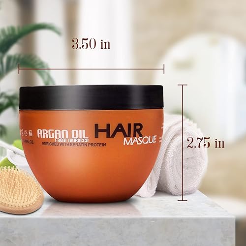 Miniatura 7 de Nuspa - Mascarilla capilar con aceite de argán acondicionador profundo sin sulfatos para cabello seco o dañado con aceite orgánico de kernel de