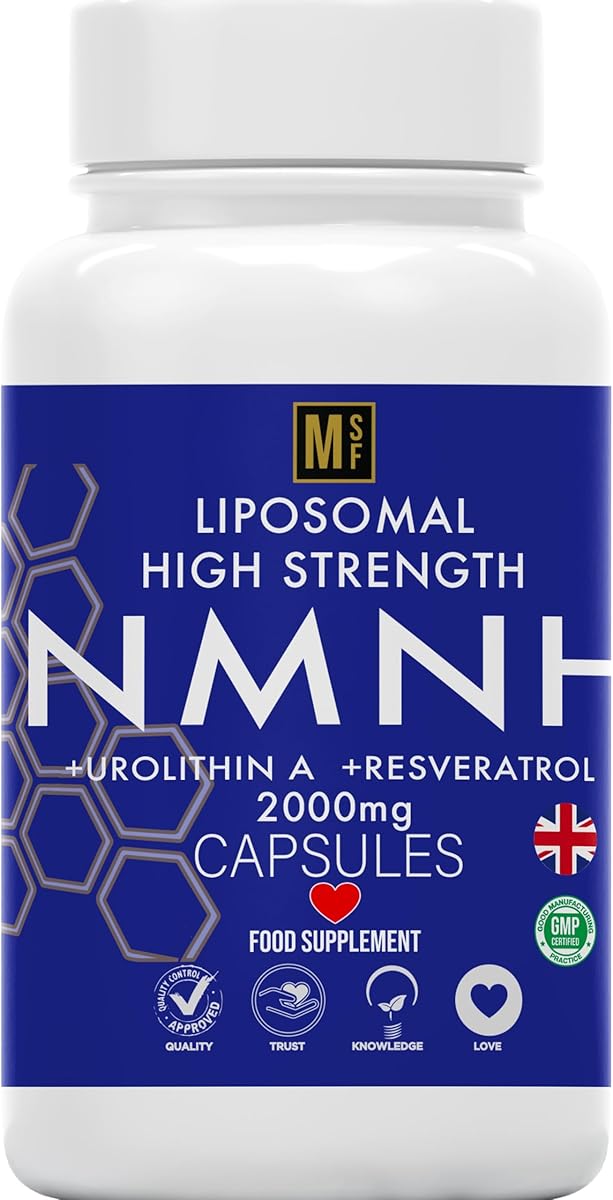 NMNH | 120 NAD+ Capsules | 1-A-Day Tablet 4 Months Supply | NAD with Trans-Resveratrol & Urolithin A | Anti Ageing Liposomal Max Absorption | Vegan | No Fillers | UK Company
