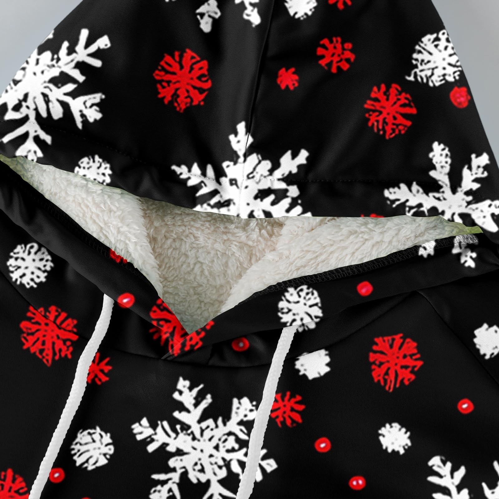 Sudaderas navideñas con forro polar para hombre divertidas con copo de nieve sudaderas de talla grande vestido de Navidad invierno cálido jersey sherpa de manga larga novedad disfraces navideños ropa