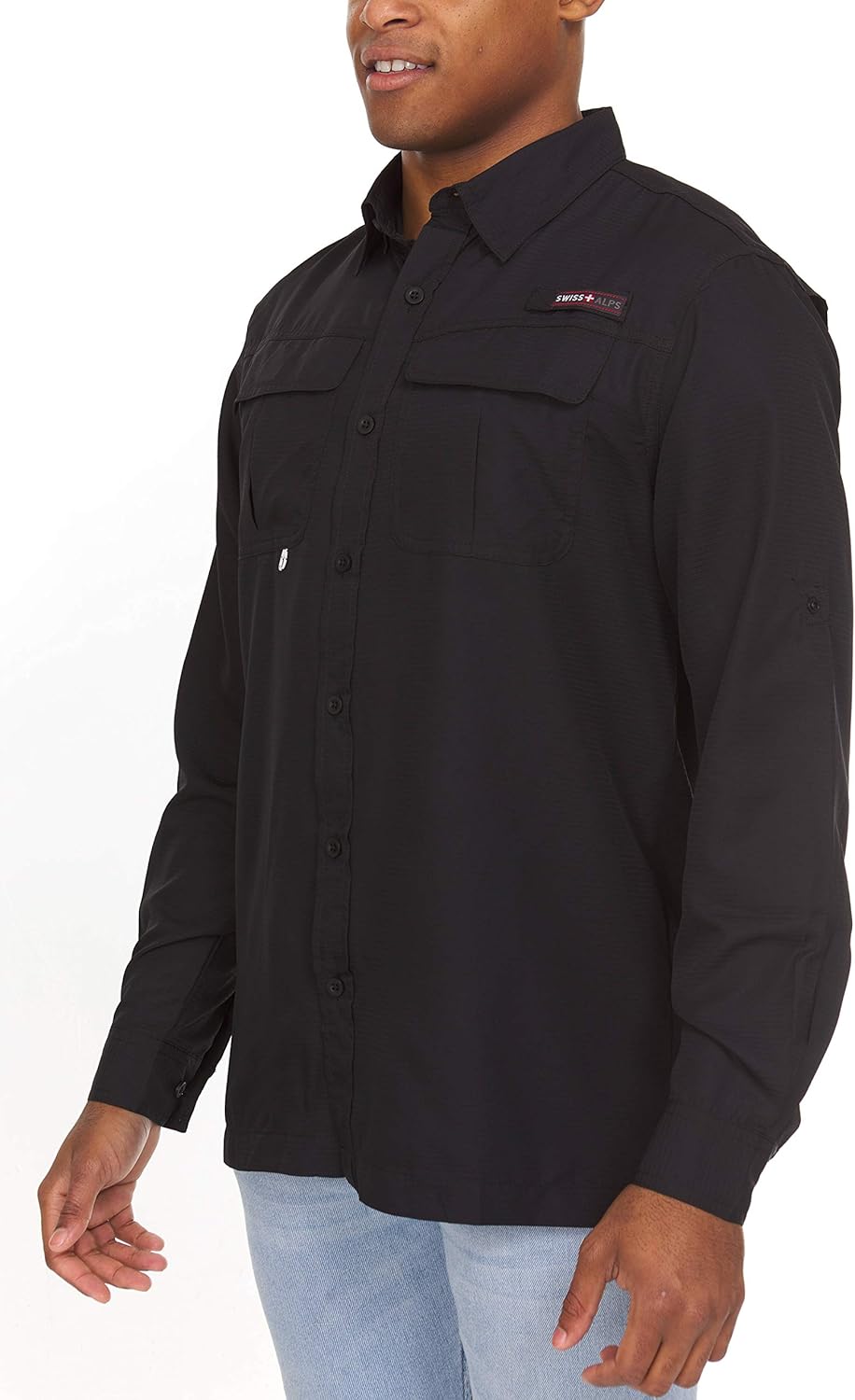 Swiss Alps Mens Long Sleeve Fishing Shirt