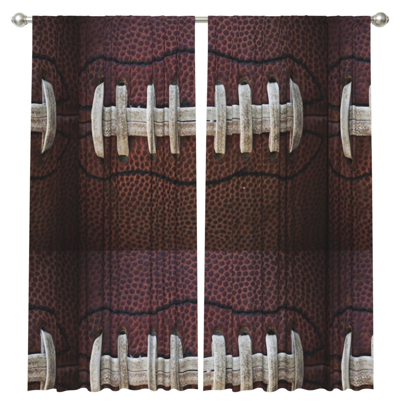 InOmak American Football Laces, 2 Panels Window Curtains 52 x 84 Inch Blackout Curtains for Living Room Bedroom