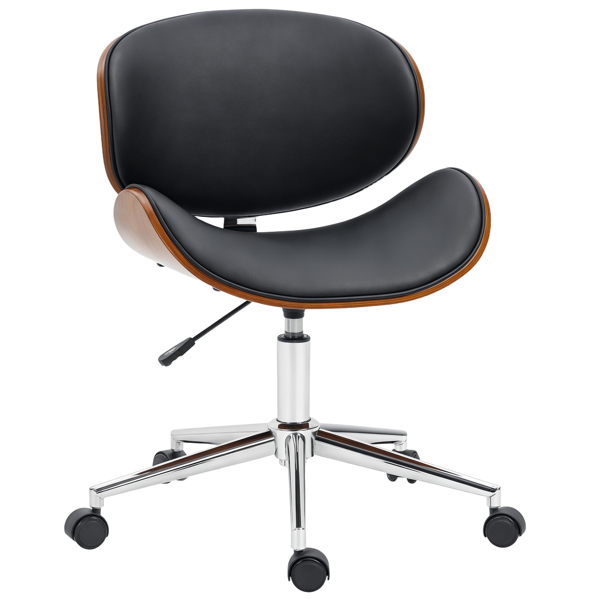Vinsetto ergonomische bureaustoel met voetensteun, directiestoel, gestoffeerde rugleuning, zwart, 64 x 64 x 112-120 cm