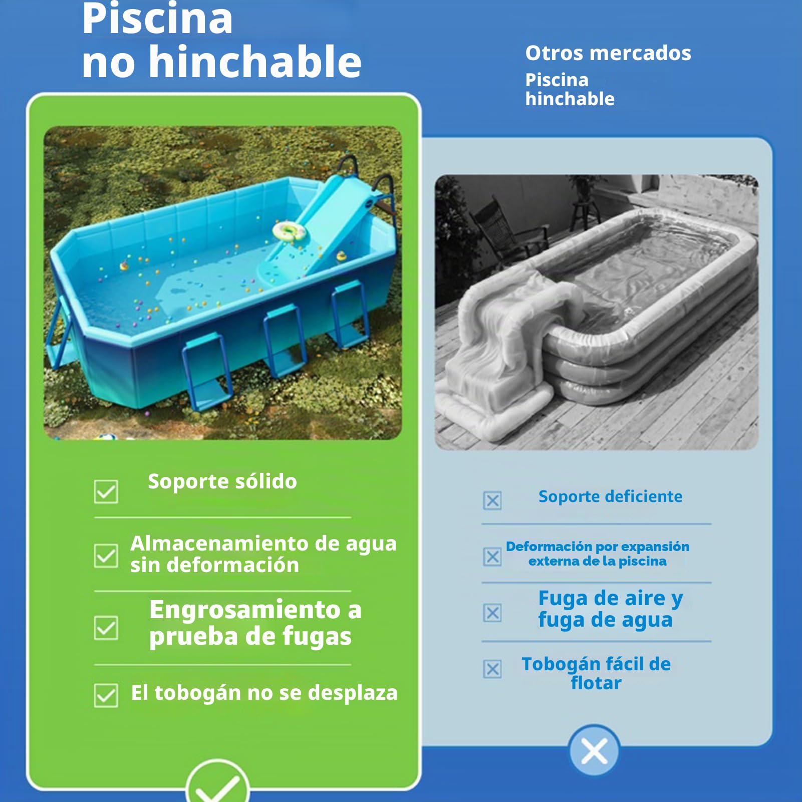 Piscina Plegable, No Es Necesario Inflarla: Se Instala En 1 Segundo | Piscina Doméstica Grande, Para Niños, Adultos, Perros Y Mascotas | Viene Con Tapón De . Estructura Robusta De 4 Capas.
