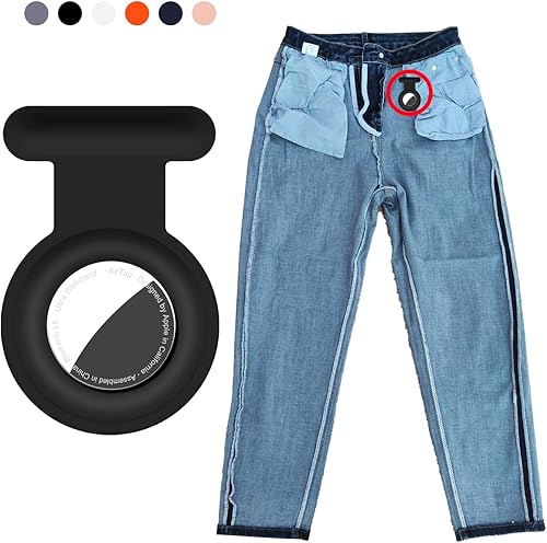 Compatible con funda AirTag, funda de silicona suave para AirTag rastreador GPS oculto, broches estilo AirTag antiarañazos, para niños, ancianos,