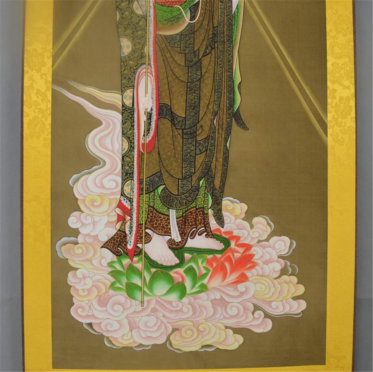Zzooi Ksitigarbha jedwabny wiszący obraz sztuka ścienna wiszący zwój, Ksitigarbha Bodhisattva