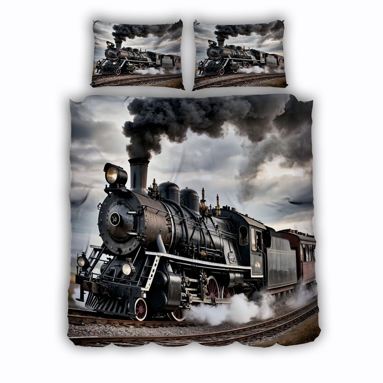 Parure de lit train rétro pour une chambre cosy et originale