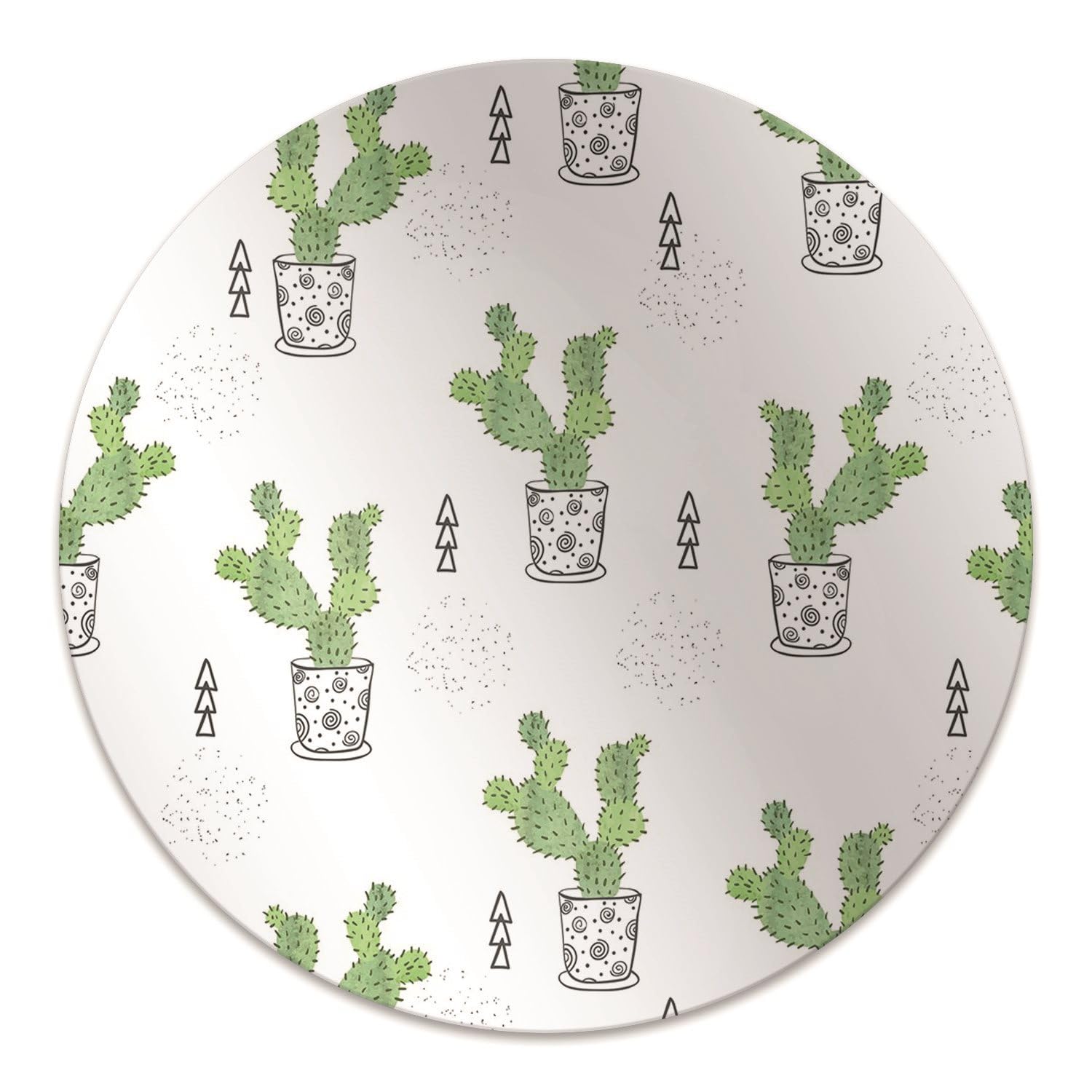 Tapis de chaise protecteur de sol imperméable PVC 100cm antidérapant cactus