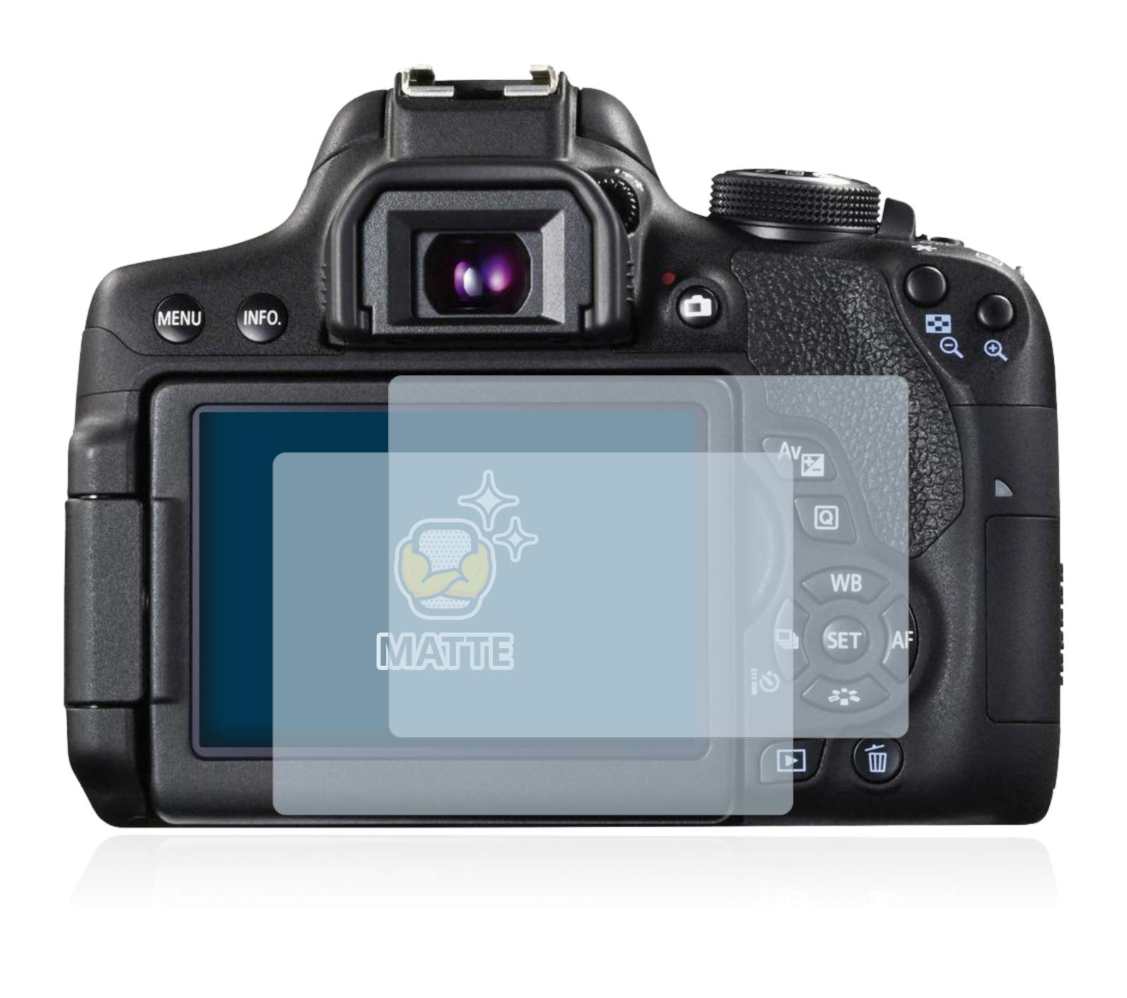 Brotect Pellicola Opaca Per Canon EOS 750D - Anti-Riflesso, Durezza 9H (AirGlass, Made In Germany)