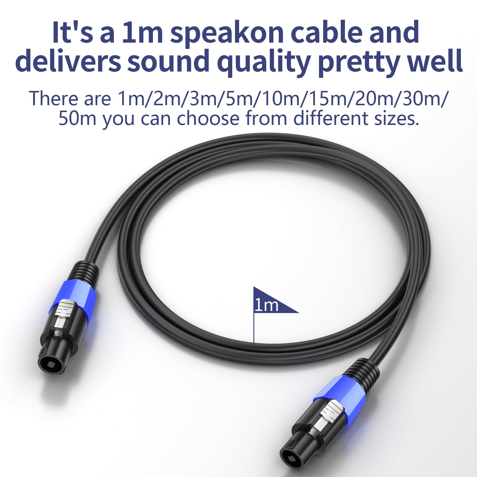 GCTBL 15M Speakon a Speakon Cables Macho a Macho Profesional DJ/PA Audio Amplificador Cable de altavoz