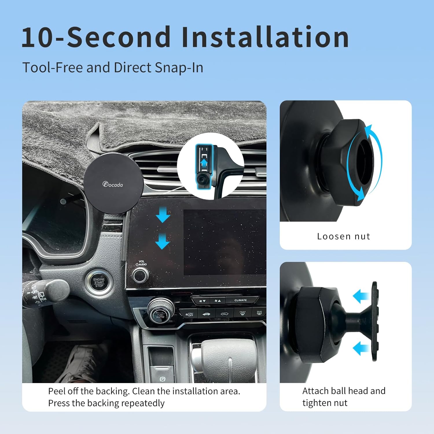 Car Phone Mount for Honda CRV 2017-2022,Vehicle-Specific Dashboard Phone Holder for 7/9" Screen,Compatible with MagSafe & All Phones with Metal Ring,360° Rotating Hands-Free Cradle,CR-V Accessories