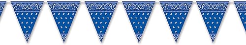 Beistle BanderĂn bandana, 11 pulgadas x 12 pies, azulblanco, 57720-B Beistle BanderĂn bandana, 11 pulgadas x 12 pies, azulblanco, 57720-B