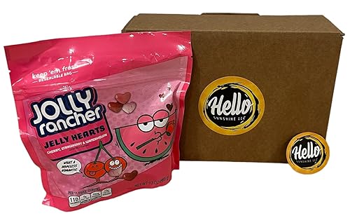 Jolly Rancher Jelly Hearts Cherry Strawberry Sandía Día de San Valentín (bolsa de 13 onzas) personalizado por Hello SunShine
