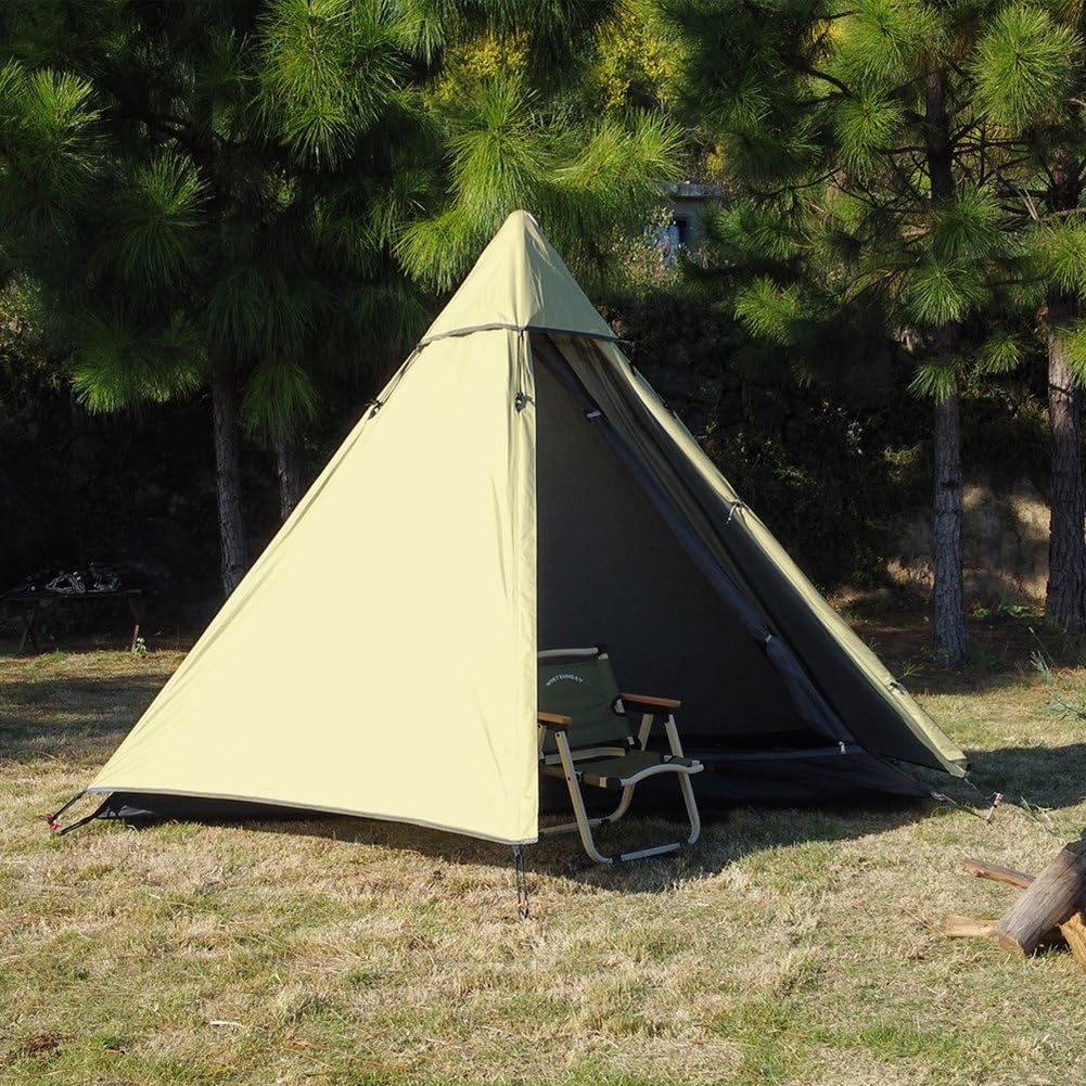 Bamberg Pyramidenzelt Solozelt Ultraleichtes Tipi-Zelt Outdoor-Camping Tragbares Einzelzelt Wasserdicht Wandern Rucksackreisen B Sport & Freizeit