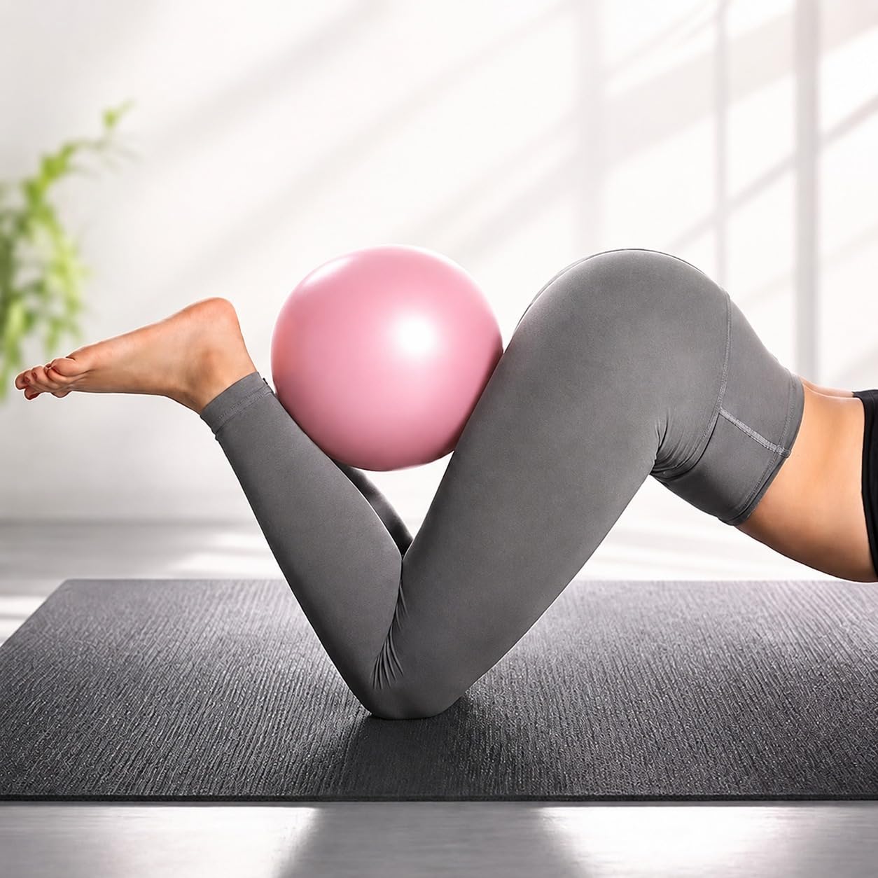 Anti Slip Anti Burst Yoga Ball, (25cm) 9.8 Inch Exercise Mini Soft Workout for Home Gym Yoga, Pilates, Core Training, Pregnancy Workout, Balance, Stability for Men & Woman (Grey)-image-44