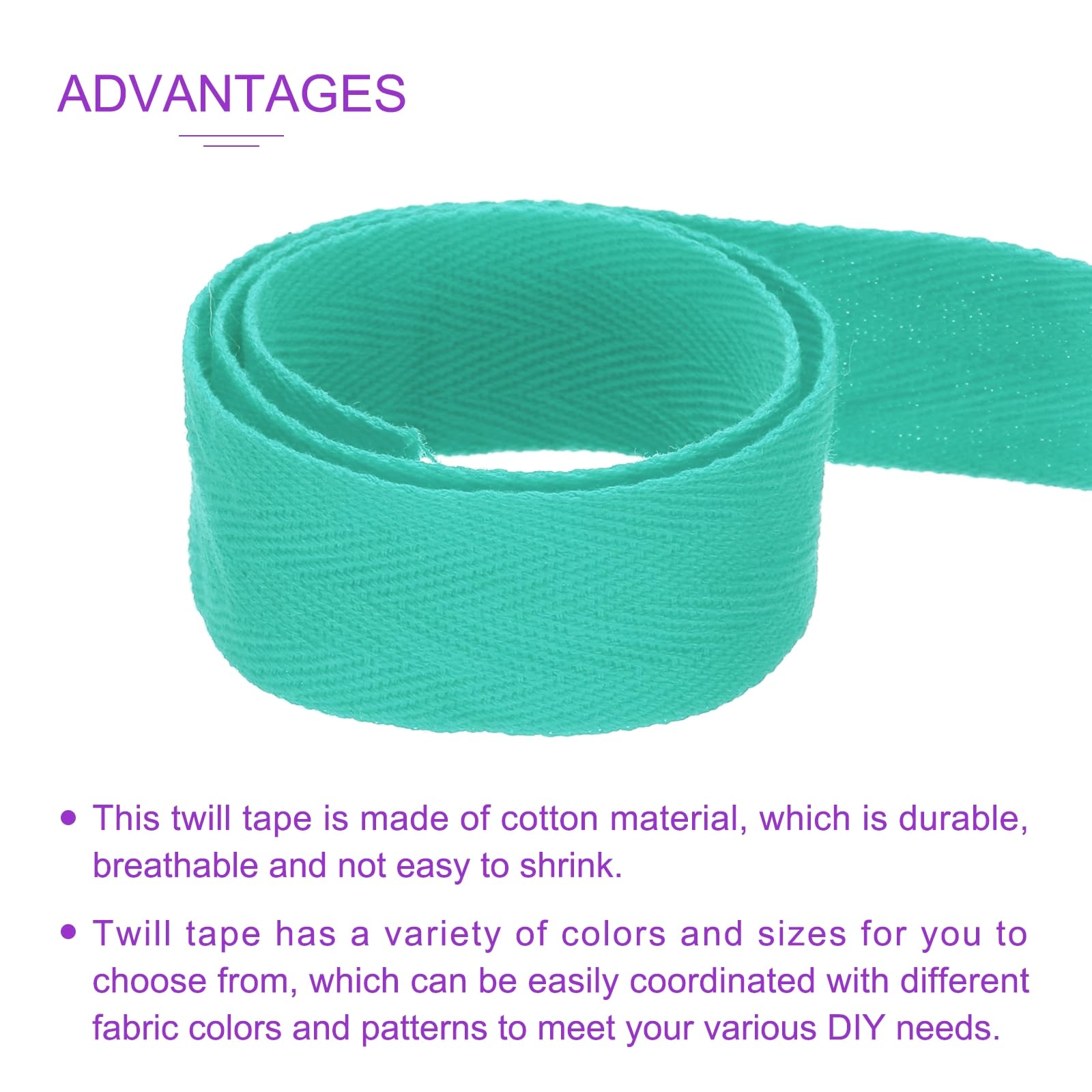 DMiotech 1.2"(3cm) 10 Yards Cotton Twill Tape Cotton Ribbons Bias Binding Tape Herringbone Tape Ribbons Sky Blue for DIY Crafts Making Clothes - Image 4