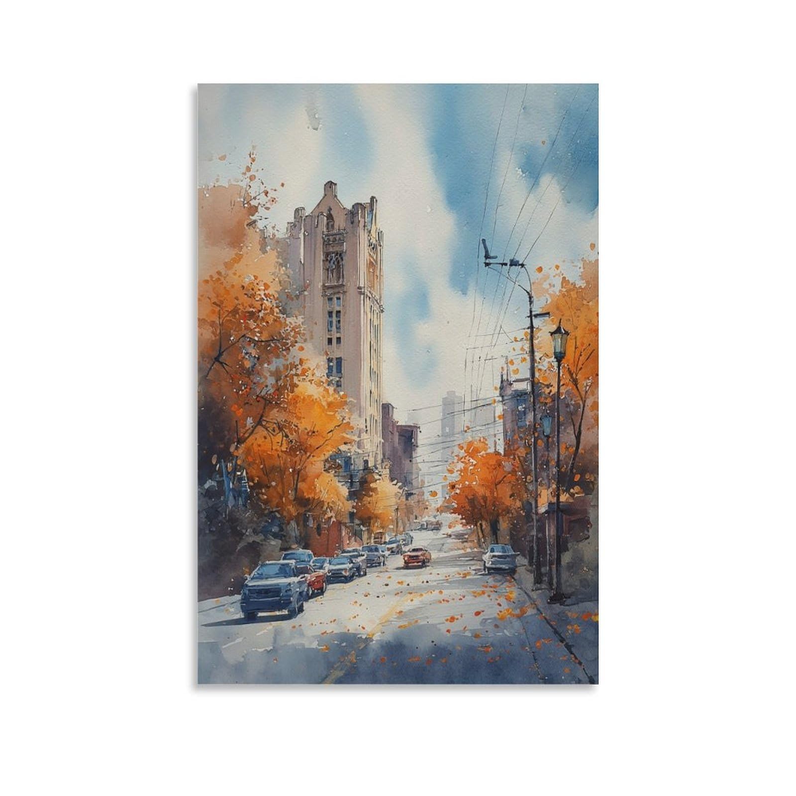 CNAHEIZ WINNIPEG Painting Manitoba 20x30inch(50x75cm) Vintage Travel Poster Watercolor Canvas Art