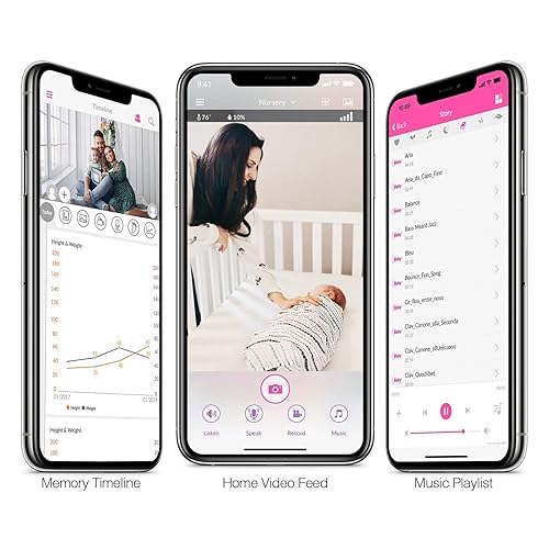 Miniatura 7 de iBaby Monitor de bebé inteligente WiFi M2C, 2.4GHz, cámara 1080P, visión nocturna infrarroja, base flexible, conversación bidireccional, pantalla