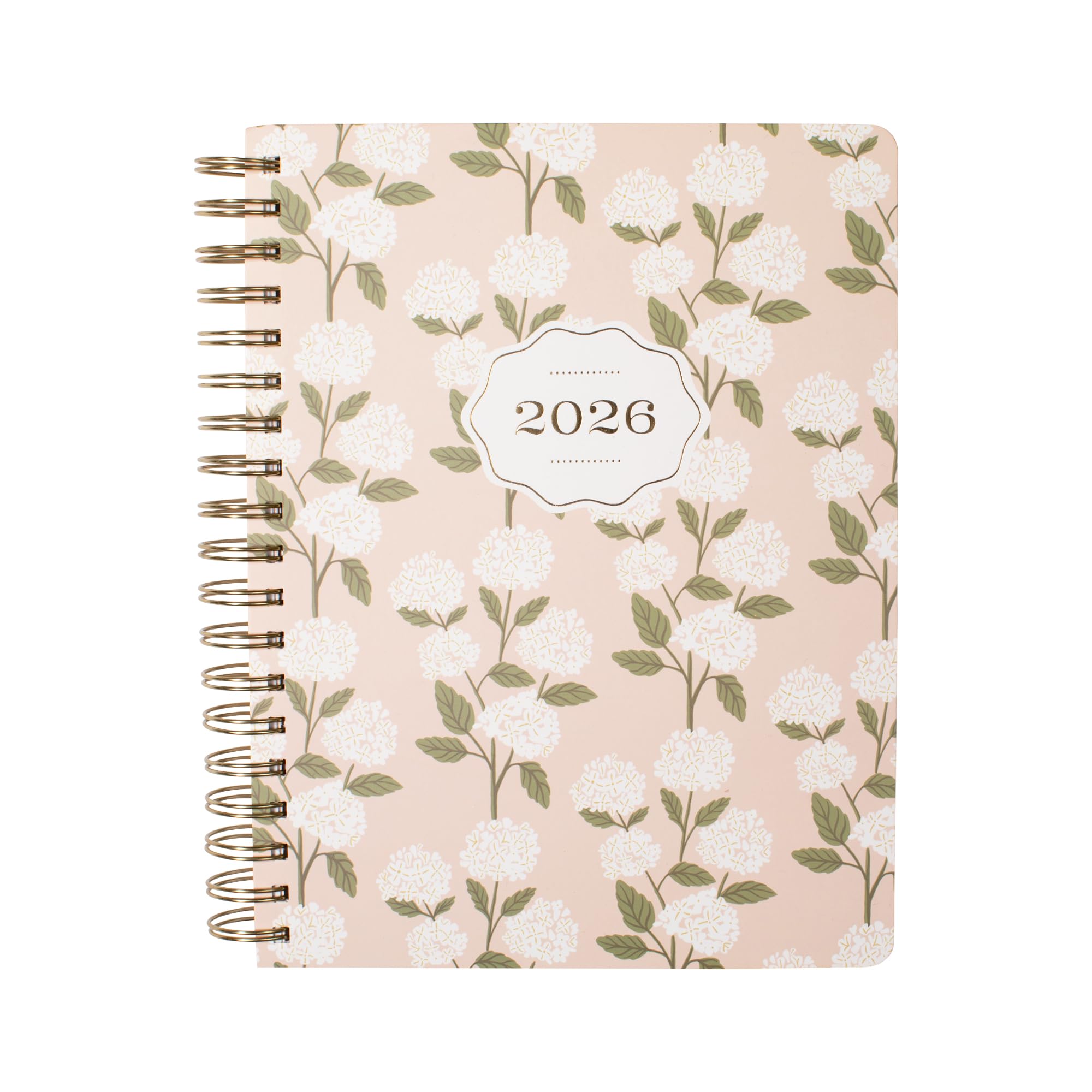Fringe Studio 2026 Spiral Weekly Planner, Aug 2025 - Dec 2026, 17 Month, Paperback Cover, "HERITAGE HYDRANGEA", 8"w x 10"h, 240 Pages (844PA052)