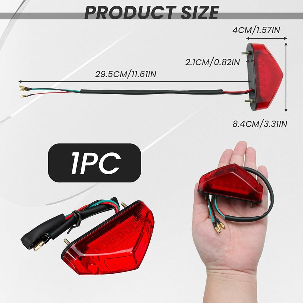 Fanale Posteriore LED Universale Per Moto - Luce Stop E Indicatori | Per ATV, Scooter E Dirt Bike - Foto 6