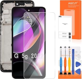 AGCUT for Moto G 5G 2022 Screen Replacement for Moto G 5G 2022 LCD Display XT2213-1 XT2213-3 XT2213 LCD Digitizer Assembly Repair Kit with Frame
