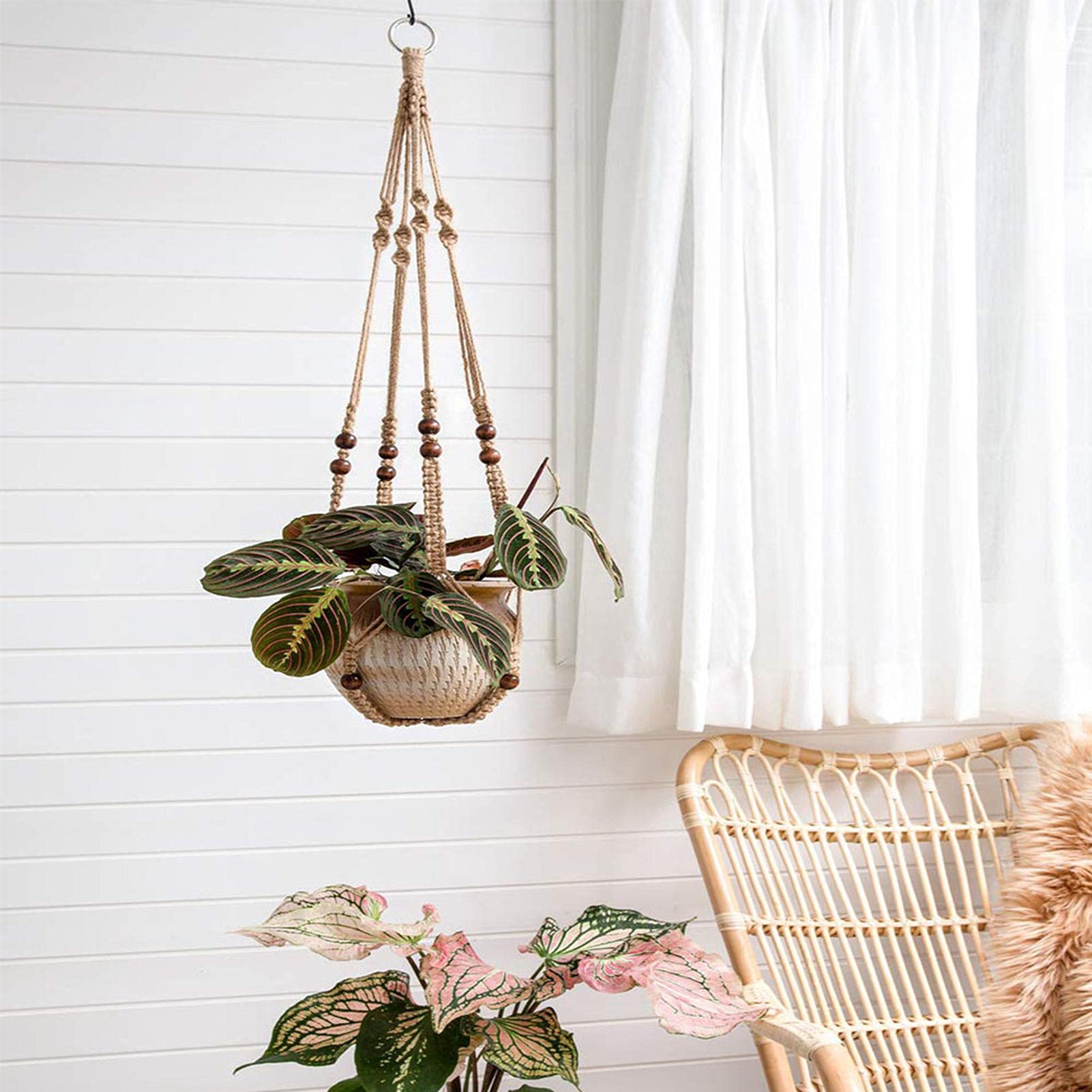 Lot De 2 Paniers à Suspendre Faits à La Main En Corde De