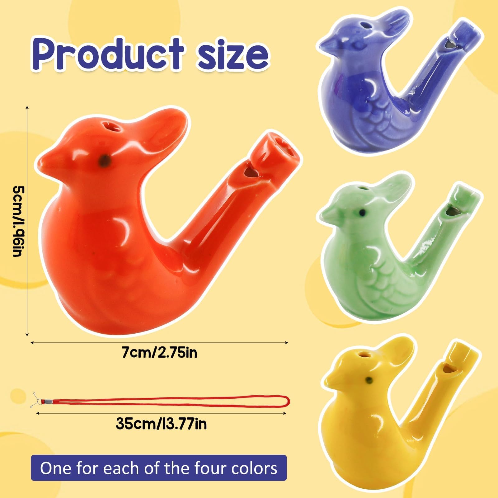 4 Pcs Sifflet à Eau D'oiseau Gazouillant,Sifflet Enfant en Céramique,Enfant Jouet Musical Sifflets à Eau D'oiseau Gazouillant,Sifflets en Céramique pour Oiseaux