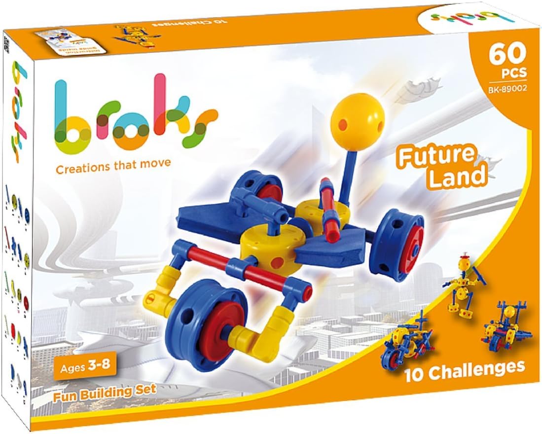 Future Land: STEM Construction Set - Fun & Innovative with 60 pieces for boys and girls 3 to 8 years old - CREATIVE and STIMULATING
