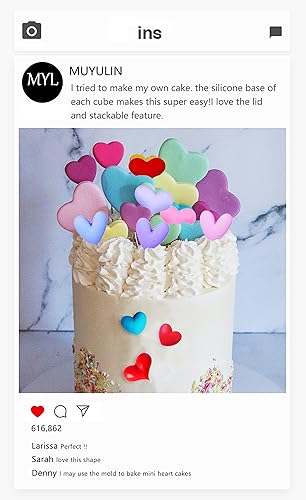 Miniatura 5 de Moldes de silicona de chocolate con forma de corazón, 2 paquetes de 10 moldes de caramelo de cavidad para el día de San Valentín, decoración de