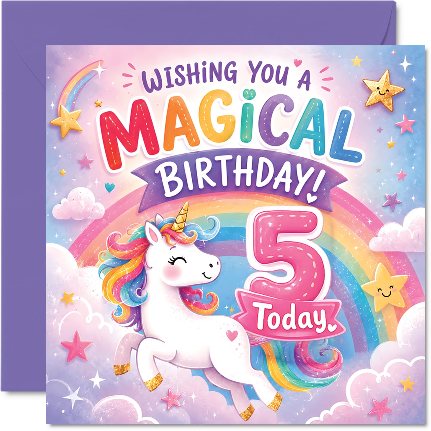 Cute 5th Birthday Card, Sprinkle Their Big Day with Magic