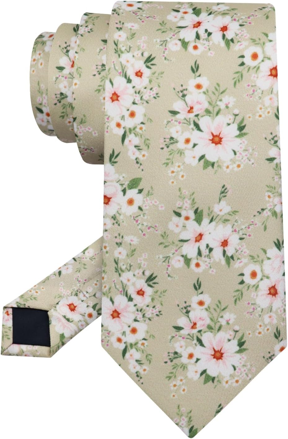 LJBFNN Floral Ties for Men 2.56" Colorful Mens Skinny Tie Cotton Neckties for Wedding Party Graduation