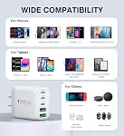 Bloc de charge mural USB C 50W, 2Pack Bloc de charge rapide C Adaptateur mural à double PD Power&QC 3.0 Cube de charge multiport Type C pour iPhone 17/16/15/14/13/12 Pro Max, iPad, Samsung S25/S24