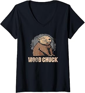 Womens Pretty Woodchuck Costume for Funny Boys and Girls V-Neck T-Shirt
