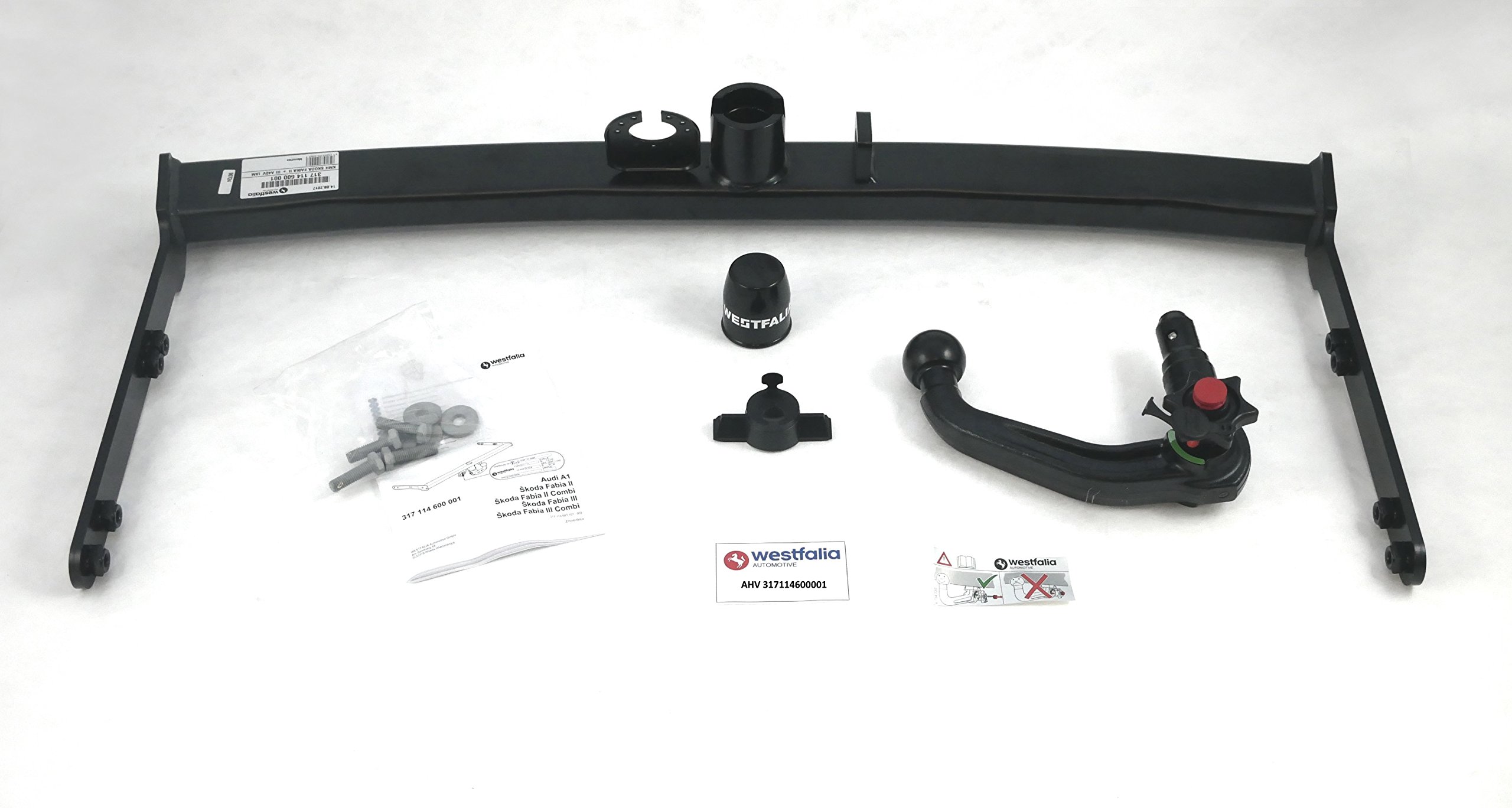 Westfalia Gancio Traino Rimovibile per Audi Q3 inclusa Sportback, F3, da 07/2018, Skoda Kodiaq, NS7, da 10/2016, Seat Tarraco, KN2, da 09/2018
