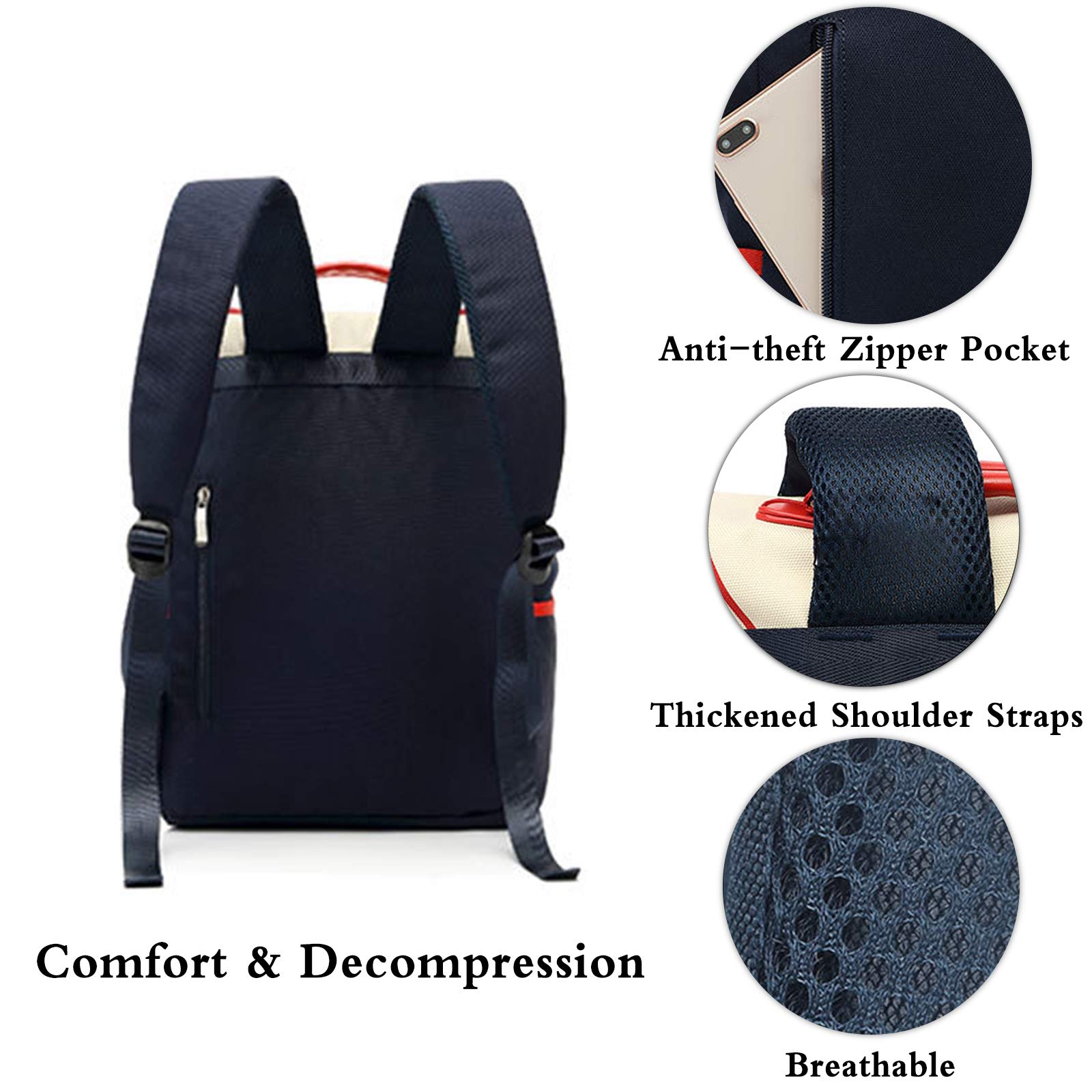 FANDARE Donna Zaino Casual Borsa da Scuola con Caricatore USB Ragazze Borsa da Scuola per 15.6 inch Laptop Backpack Scuola Viaggio Shopping Tessuto Oxford Impermeabile Zaini Giallo