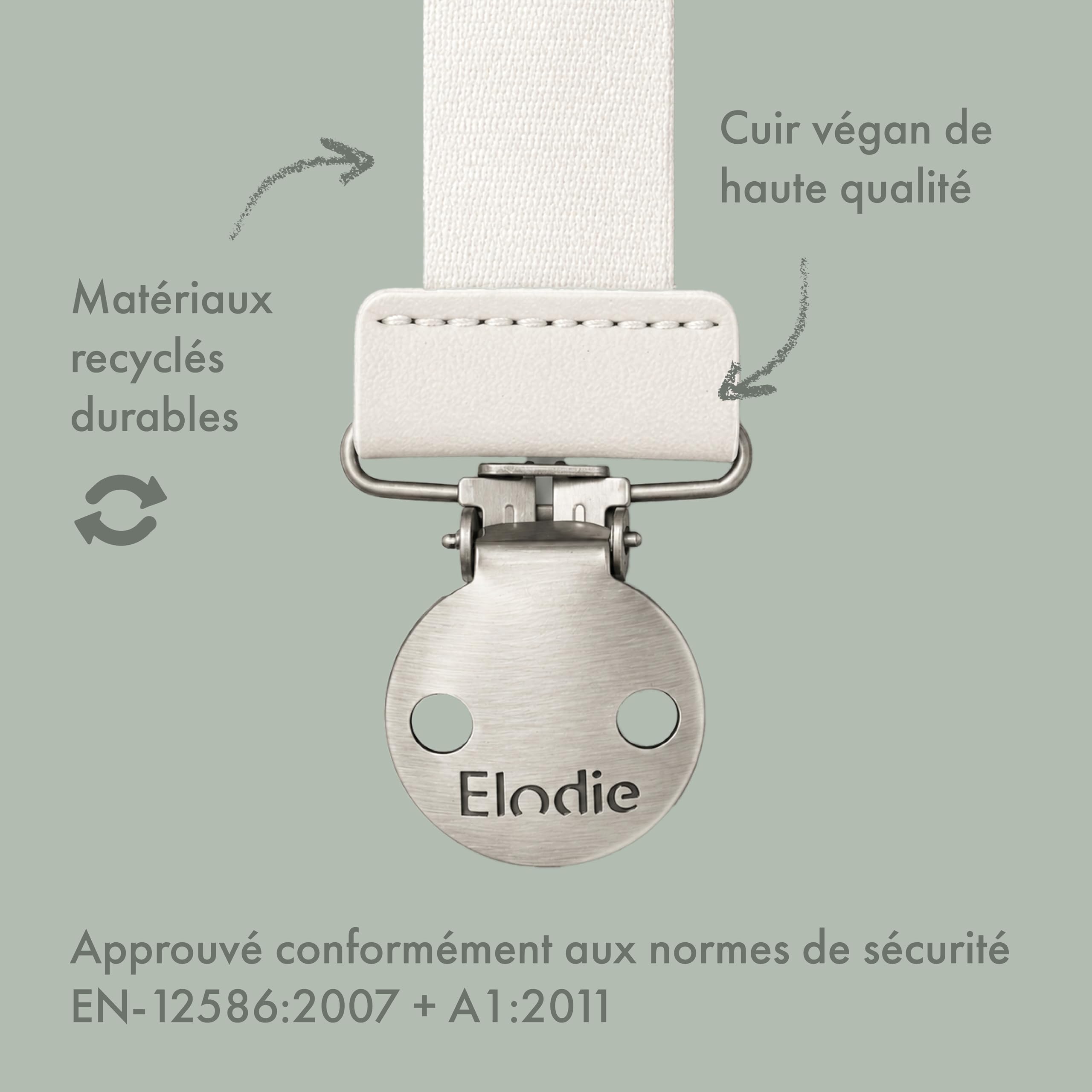 Elodie Details Pack de 2 Attache-Tétine en Tissu et Clip en Acier Inoxydable, pour Bébé Garçon et Fille, Anneau Universel en Silicone - Powder Pink/Soft Terracotta