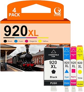 920XL Compatible Ink Cartridge Set Replacement for 920 XL Cartridge Work for HP OfficeJet 6000 6500 6500a 7000 7500 7500a Printers