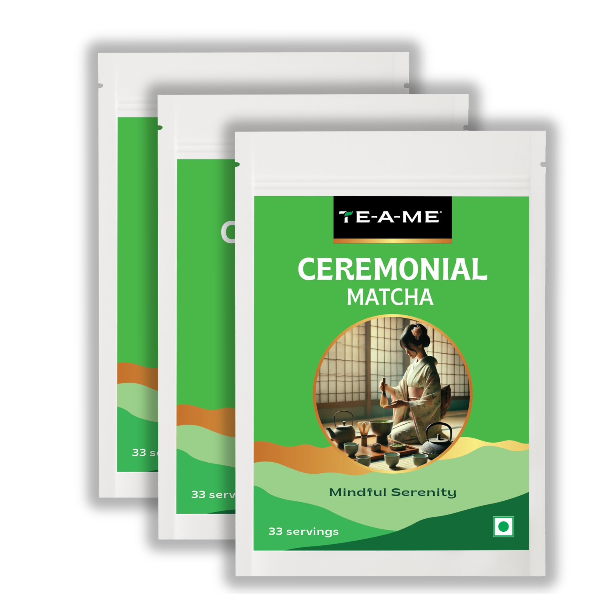 TE-A-ME Ceremonial Matcha 50g - Pack of 3 | Japanese Matcha Green Tea Powder | 150g