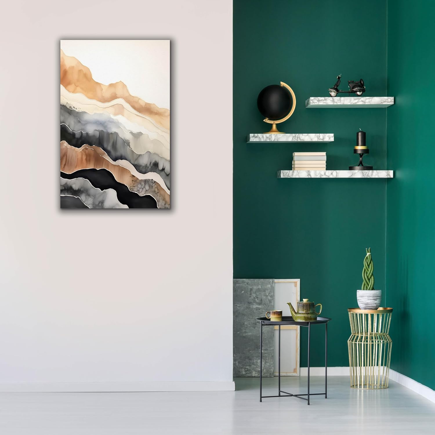 Epic Graffiti 'Black & Beige Landscape 4' by Petals Prints Design, Canvas Wall Art, 26"x40"