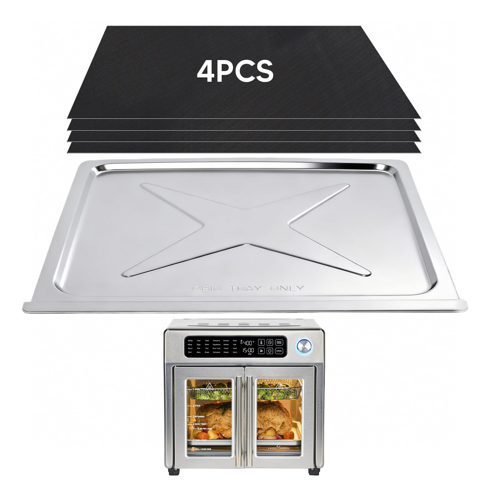 Uniflasy Crumb Tray for Emeril Lagasse 26-Qt Air Fryer, with 4 Liners