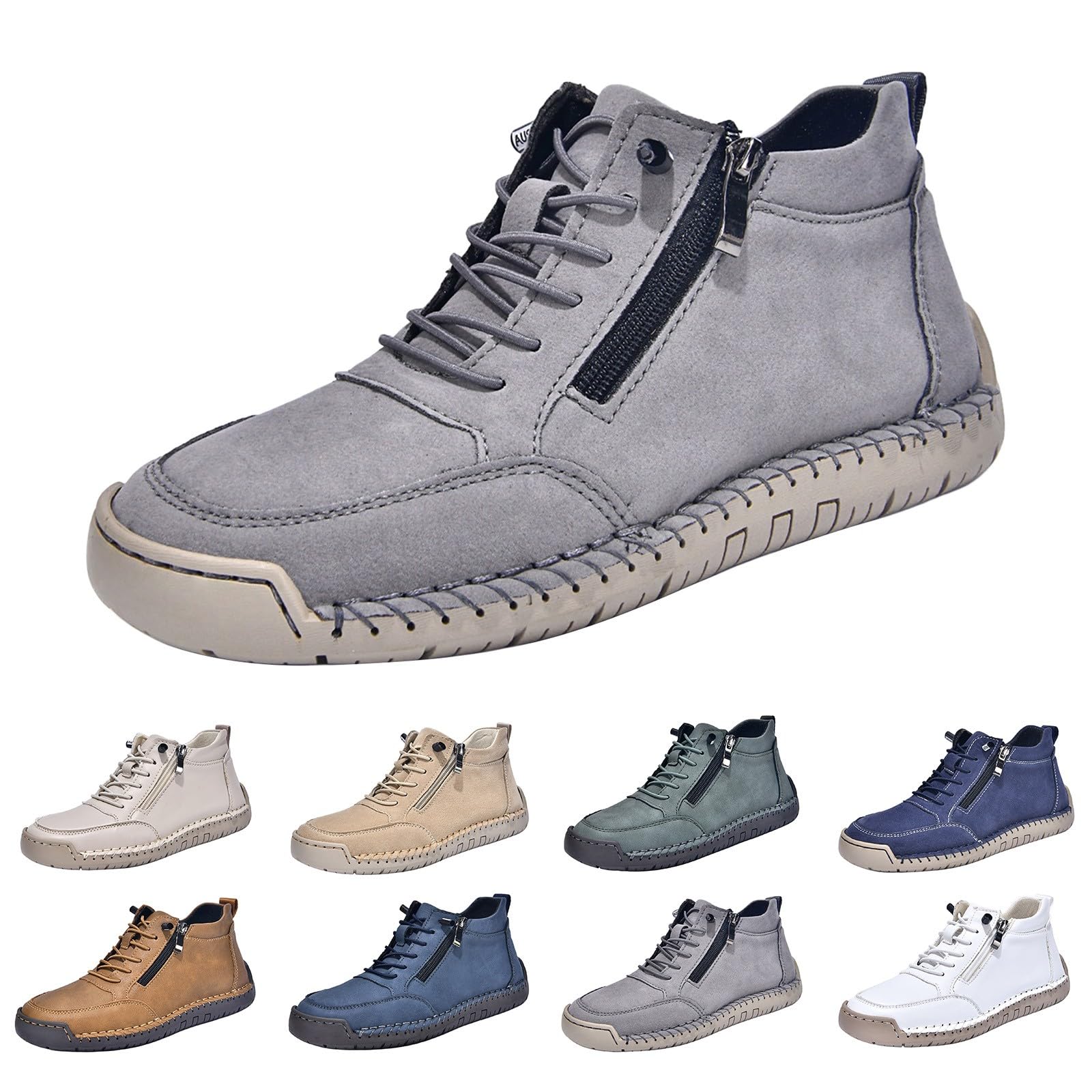 Generisch Sneaker da donna slip-on, scarpe da ginnastica leggere, traspiranti, senza lacci, leggere, in pelle, per il tempo libero, casual, comode, bianche