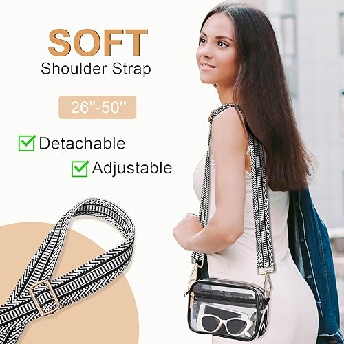 Miniatura 2 de Clear Crossbody Bag Stadium Approved, Small Clear Stadium Bag Purses for Women Concerts Sports Events