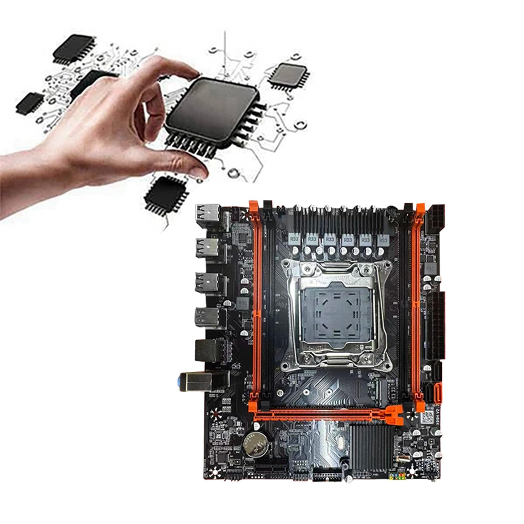 M. 2 PCIE SATA3.0 X99H płyta główna do komputerów stacjonarnych + procesor E5 2678 V3 B85 LGA2011-3 4X DDR4 REG ECC RAM gniazda X99 płyta główna do gier