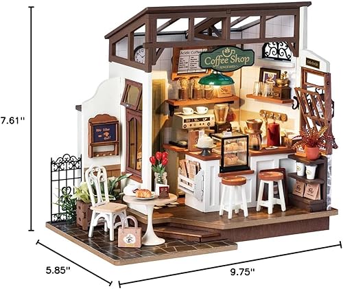 Miniatura 8 de Rowood Kit de casa en miniatura de café, kits de casa de muñecas en miniatura, regalos para adultos para construir, miniaturas de Mayberry Street,